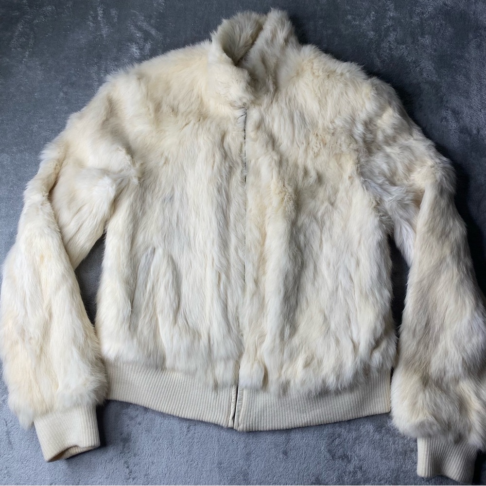 Wilsons Leather Cream Bomber Jacket